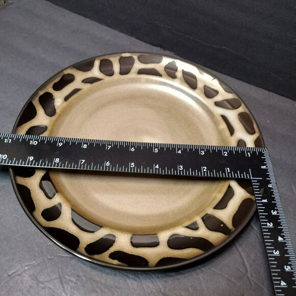 3rd Set of 2 Joseph Abboud Cheetah Dinner Plates 11" Brown Leopard Animal Print - Picture 5 of 10